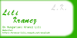 lili krancz business card